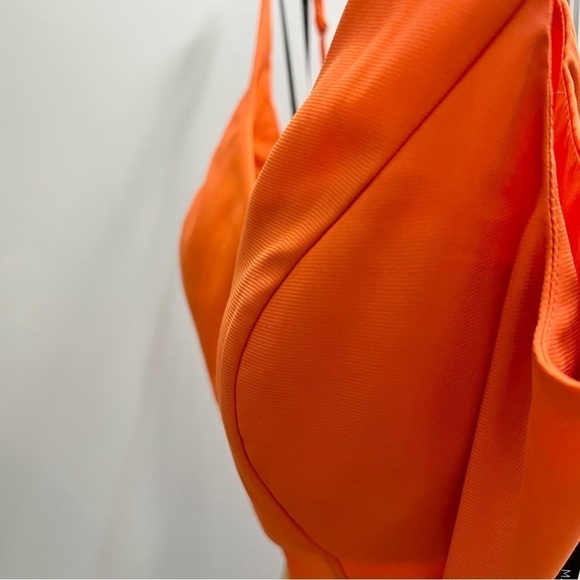 MARCIANO silk orange colourful print cut out mini dress 10 - Picture 5 of 16